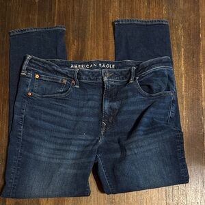 American Eagle Outfitters Men’s Dark Indigo Slim Straight Jeans